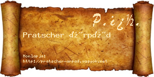 Pratscher Árpád névjegykártya